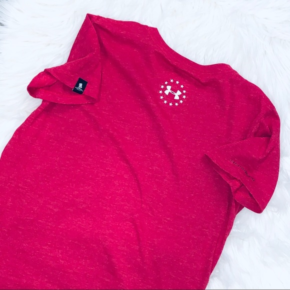 under armour pink/red property of cotton tshirt - Picture 2 of 7